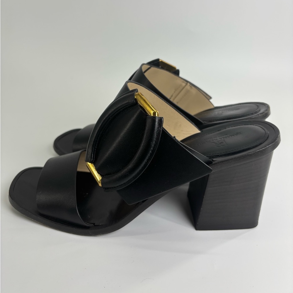 Banana Republic Ravello sandals 8 black leather high heel Italy - Picture 4 of 12